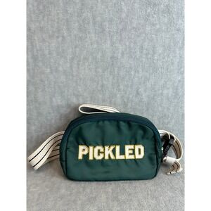 Pickled Green Nylon Belt Bag Fanny Pack Embroidered Logo Striped Strap Prince